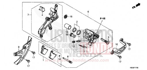 ETRIER DE FREIN ARRIERE CRF250RXL de 2020